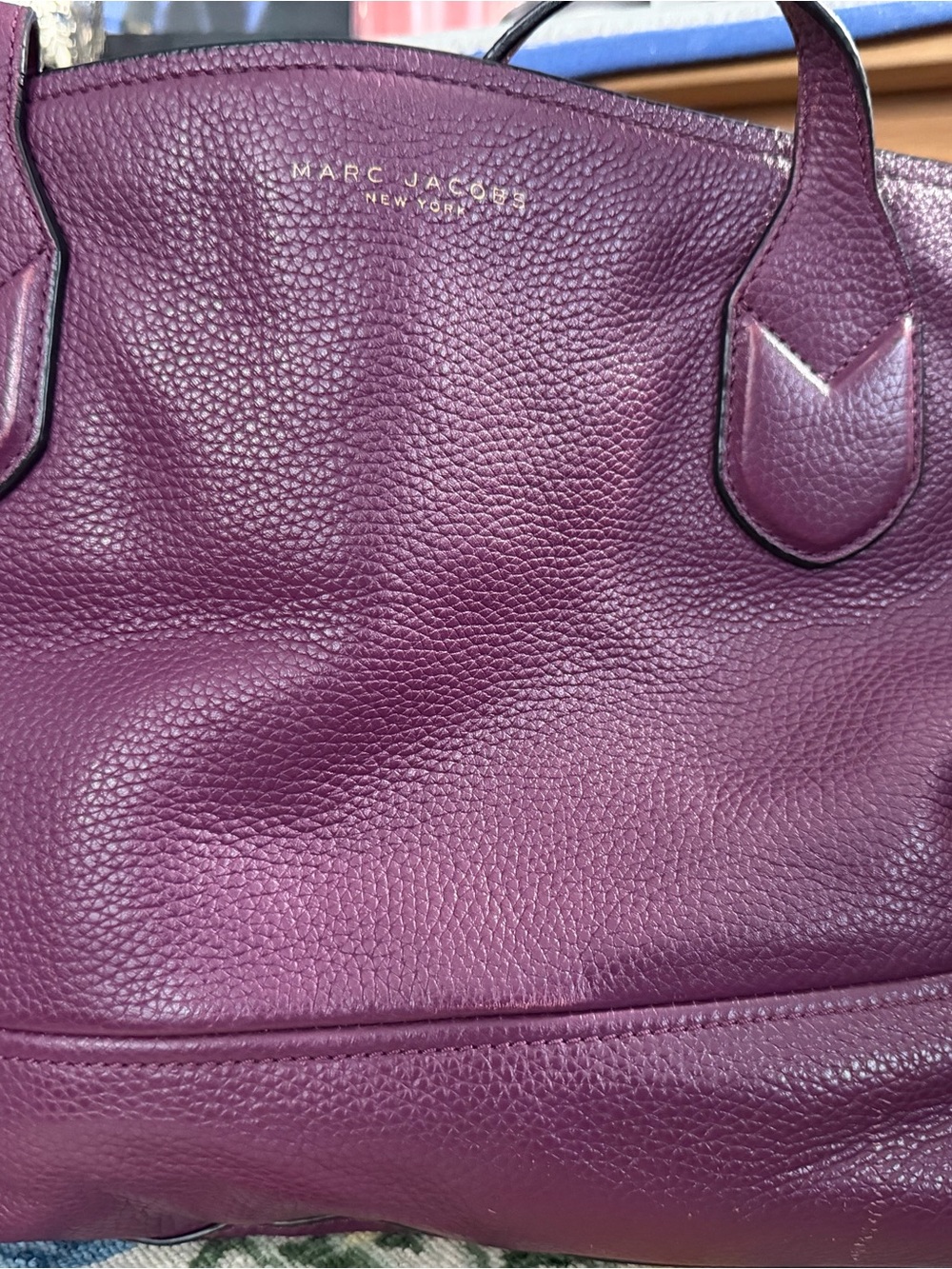 Marc Jacobs Purple Pebbled Leather Tote